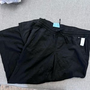 Old Navy Black linen pants- wide leg, mid rise
